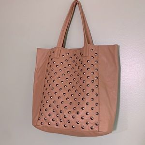 Taupe Vegan Leather Tote